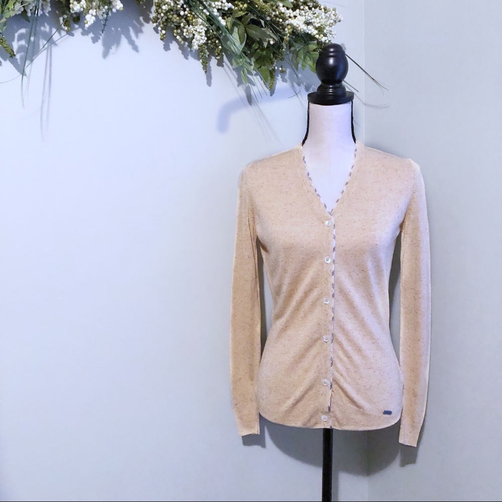 Barbour Popham Cardigan in Macadamia- Sm